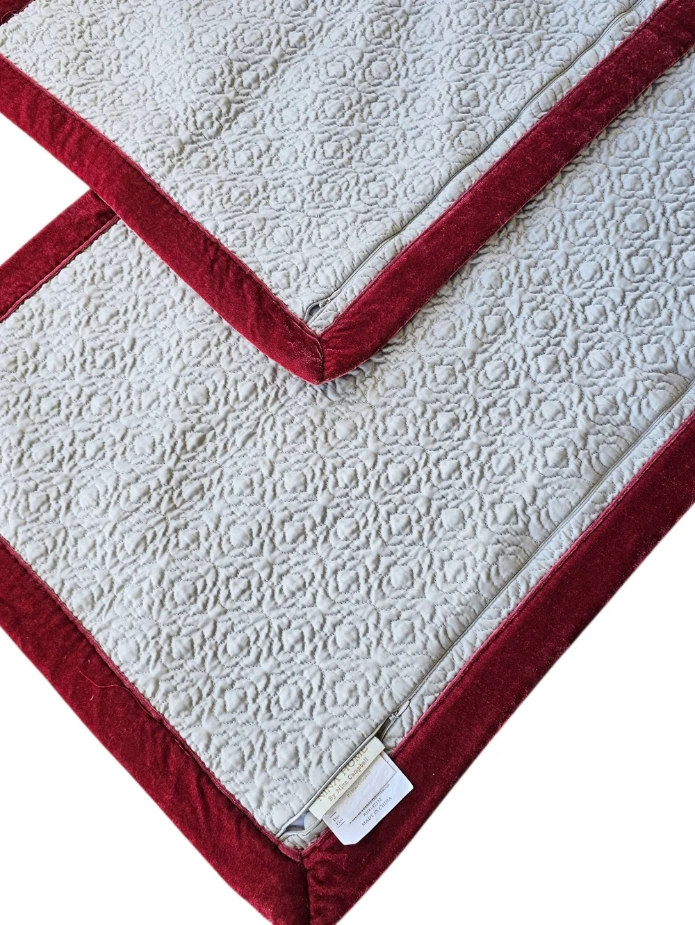 Nina Campbell King Pillow Shams Red Velvet Grandmillennial Cottagecore Old Money